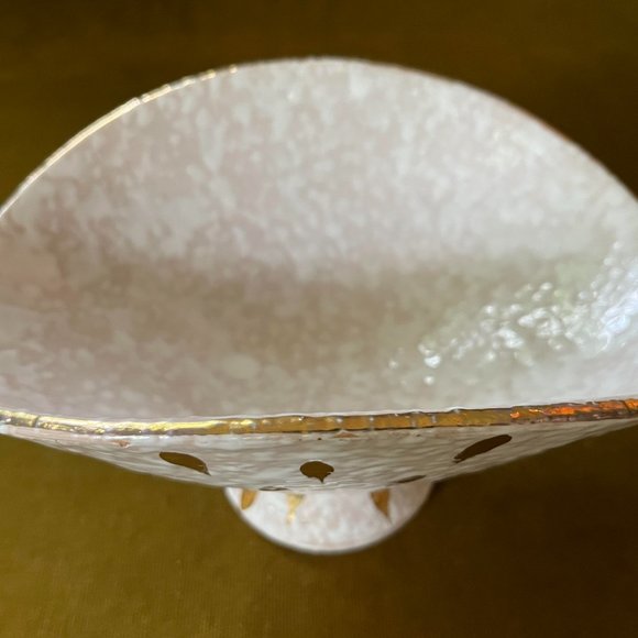 Mid Century Aldo Londi for Bitossi Feather Plume Marmalade Pot and Pedestal Bowl - Picture 8 of 11